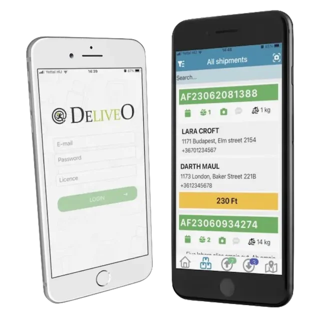 Deliveo Futár szoftver - futár applikáció